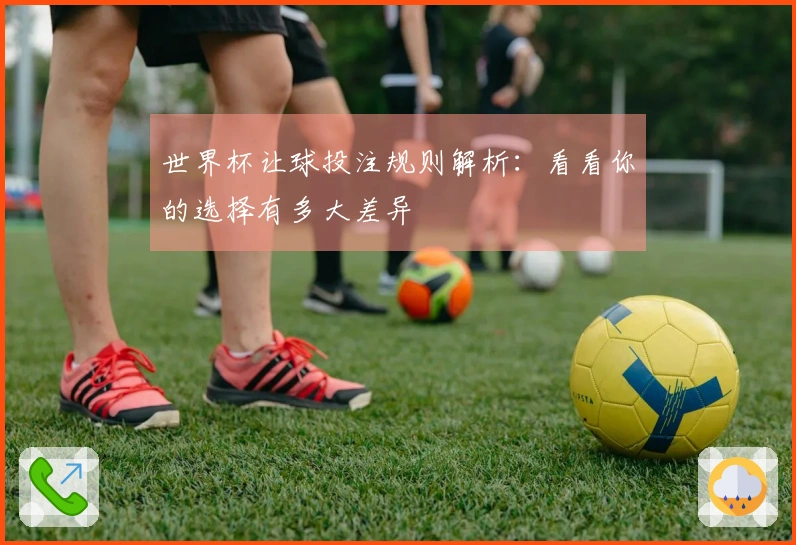 世界杯让球投注规则解析：看看你的选择有多大差异